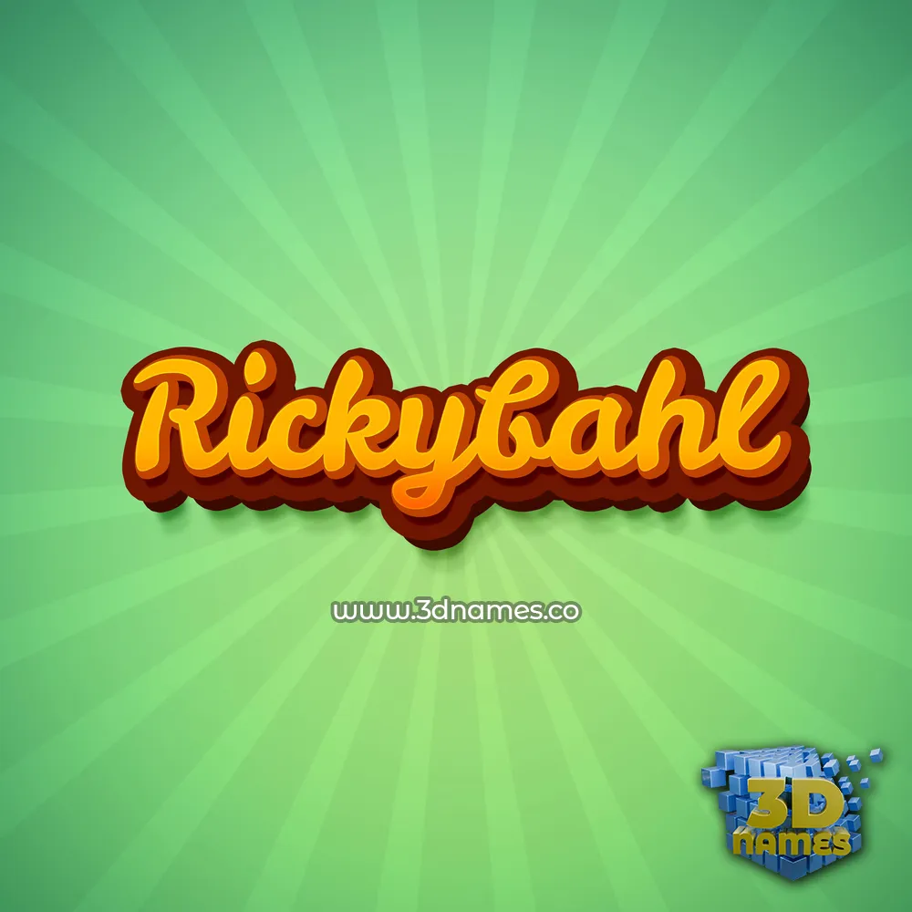 rickybahl in Green Rays style - 3D name wallpaper