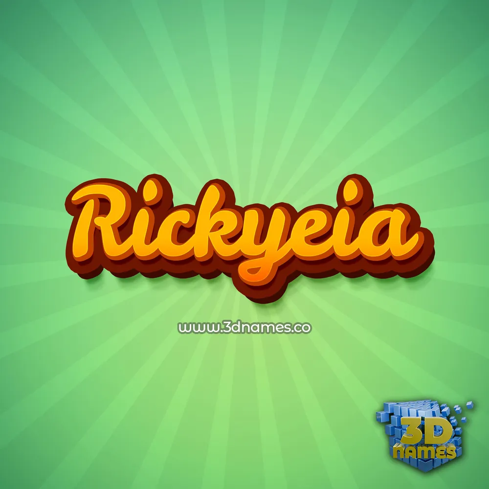 rickyeia in Green Rays style - 3D name wallpaper