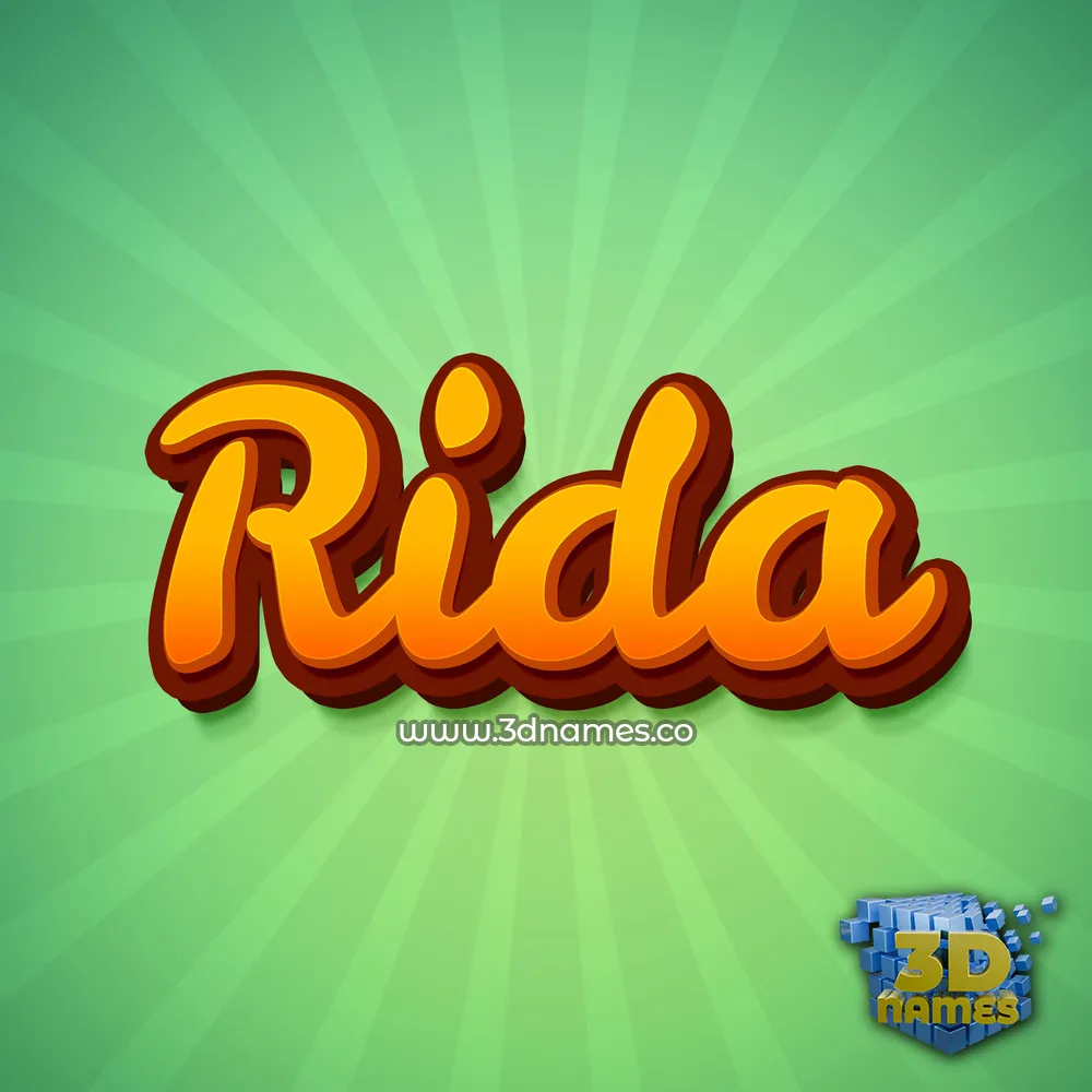rida in Green Rays style - 3D name wallpaper
