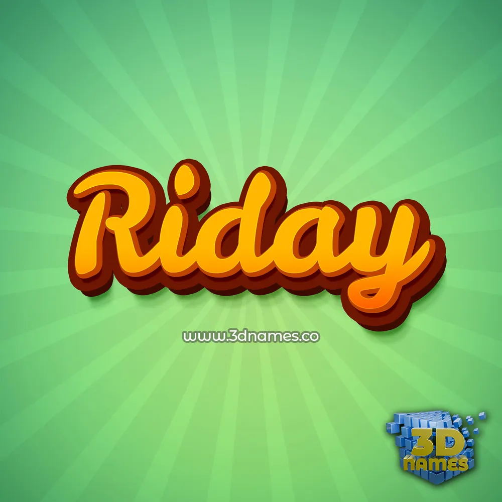 riday in Green Rays style - 3D name wallpaper