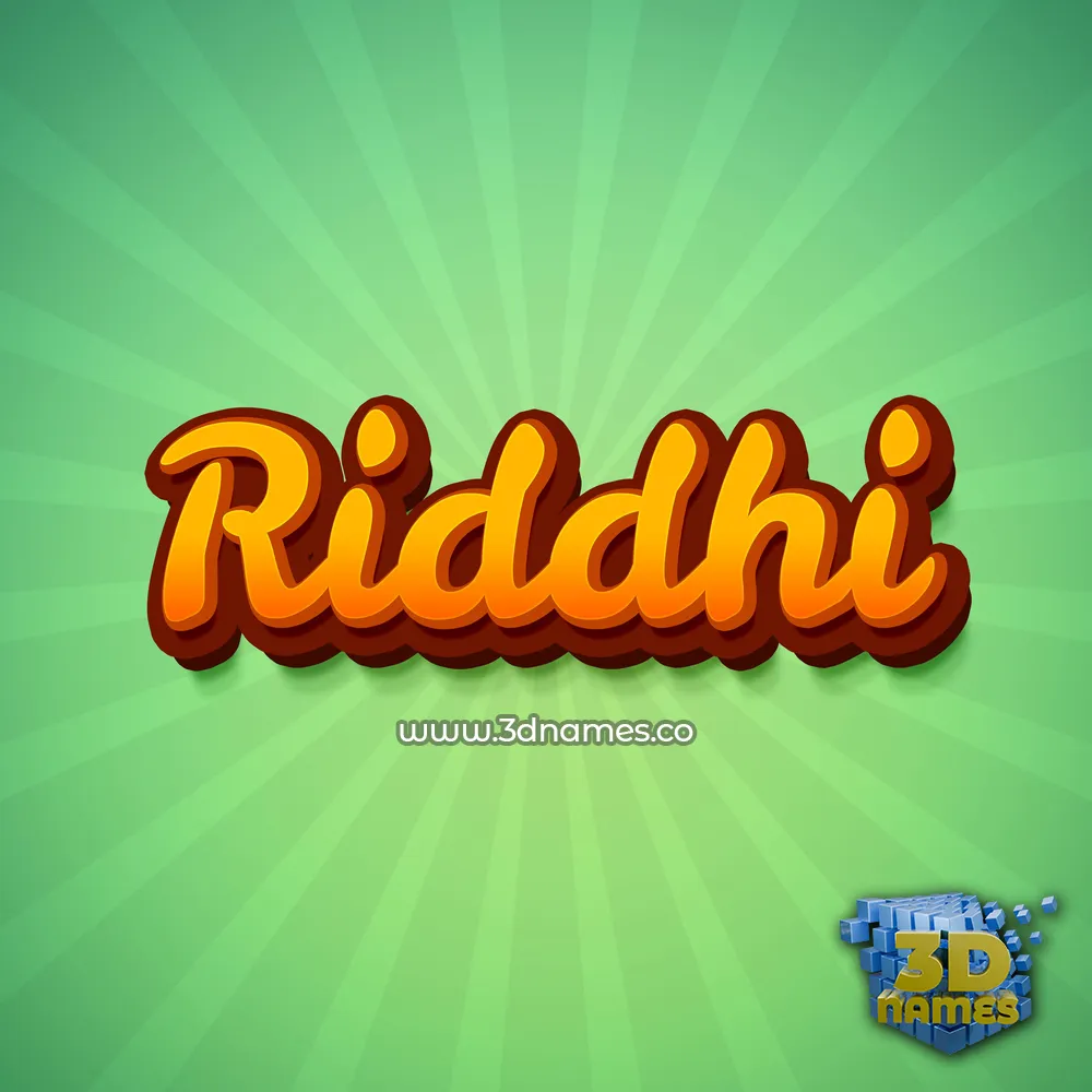 riddhi in Green Rays style - 3D name wallpaper