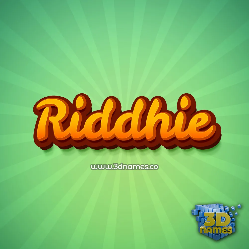 riddhie in Green Rays style - 3D name wallpaper