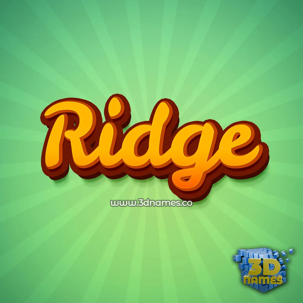 ridge in Green Rays style - 3D name wallpaper