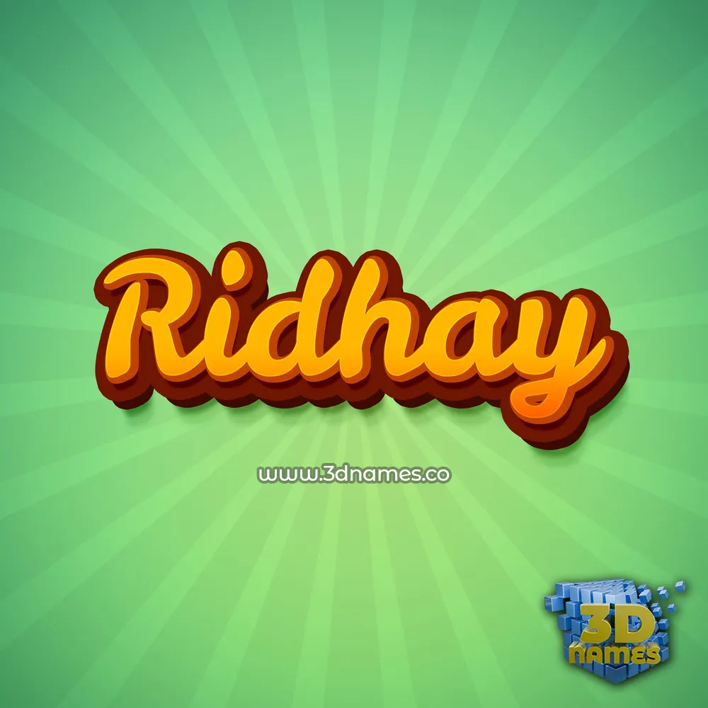 ridhay in Green Rays style - 3D name wallpaper