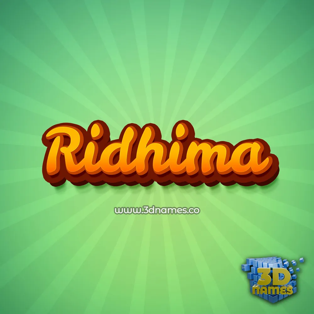 ridhima in Green Rays style - 3D name wallpaper