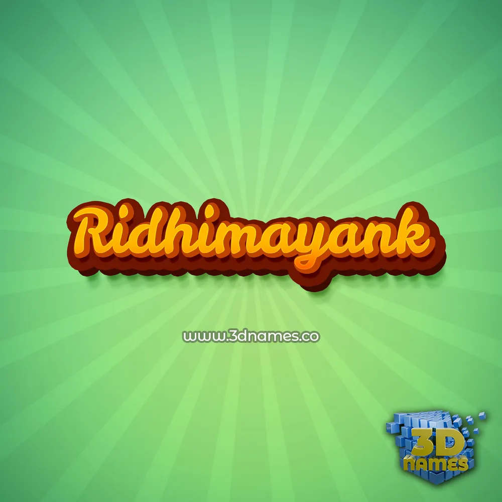 ridhimayank in Green Rays style - 3D name wallpaper
