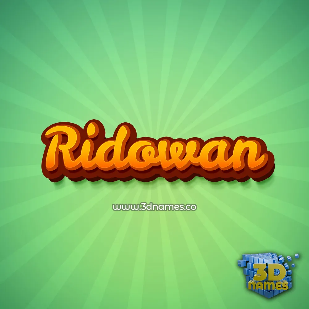 ridowan in Green Rays style - 3D name wallpaper