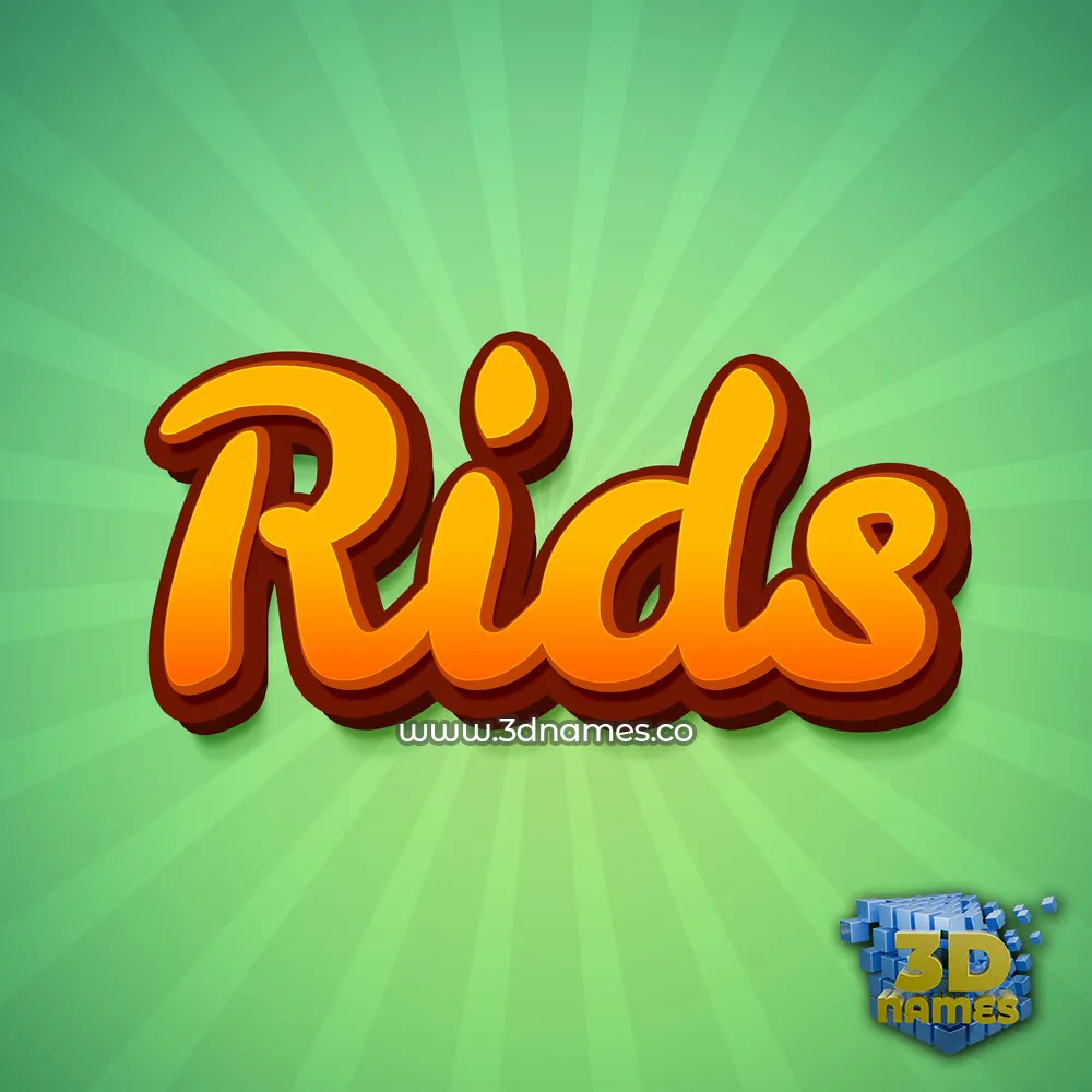 rids in Green Rays style - 3D name wallpaper