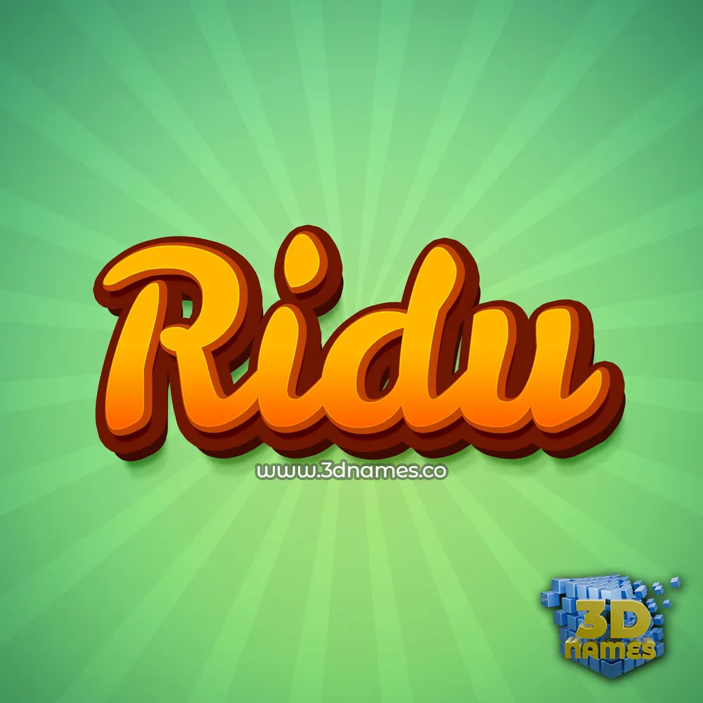 ridu in Green Rays style - 3D name wallpaper