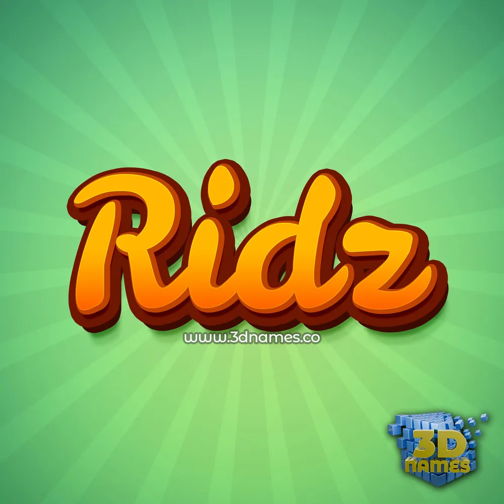 ridz in Green Rays style - 3D name wallpaper