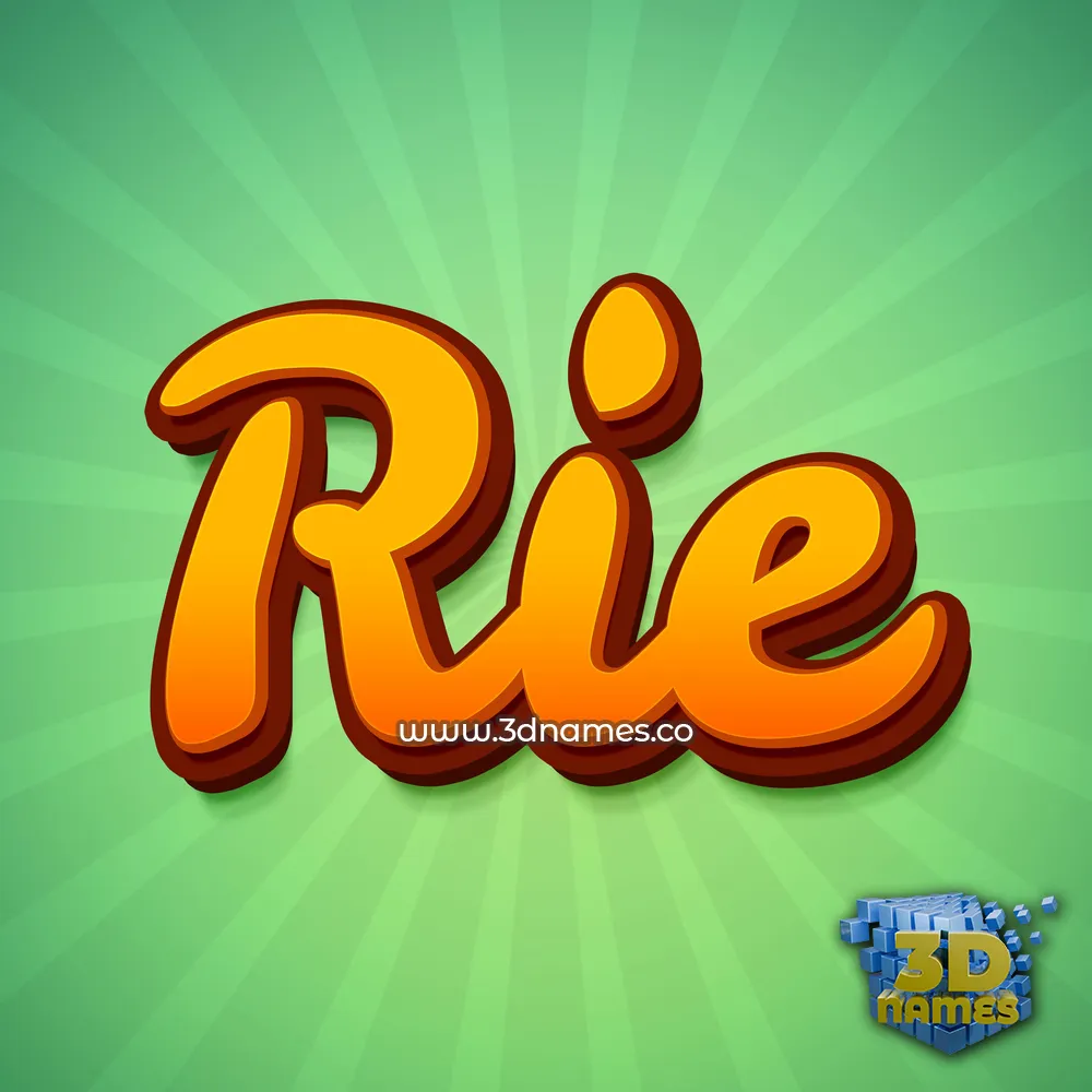 rie in Green Rays style - 3D name wallpaper