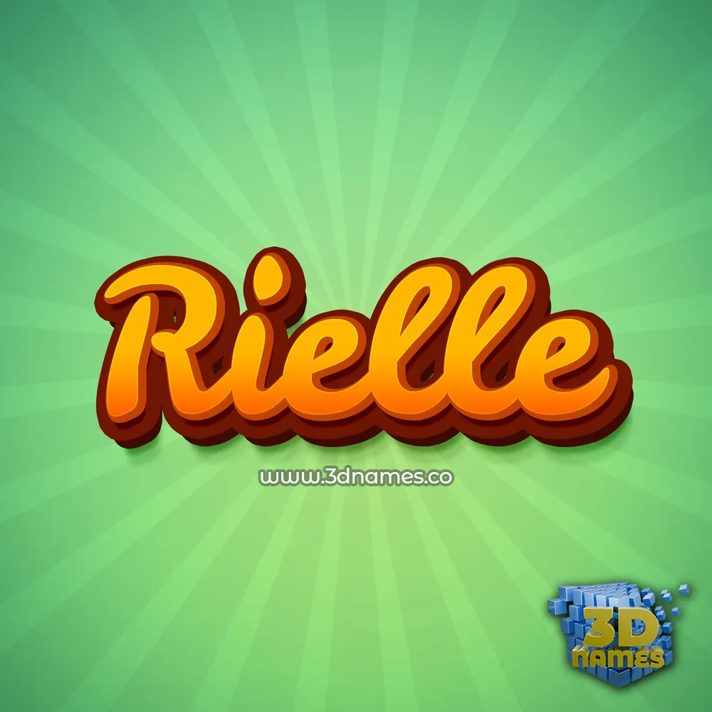 rielle in Green Rays style - 3D name wallpaper