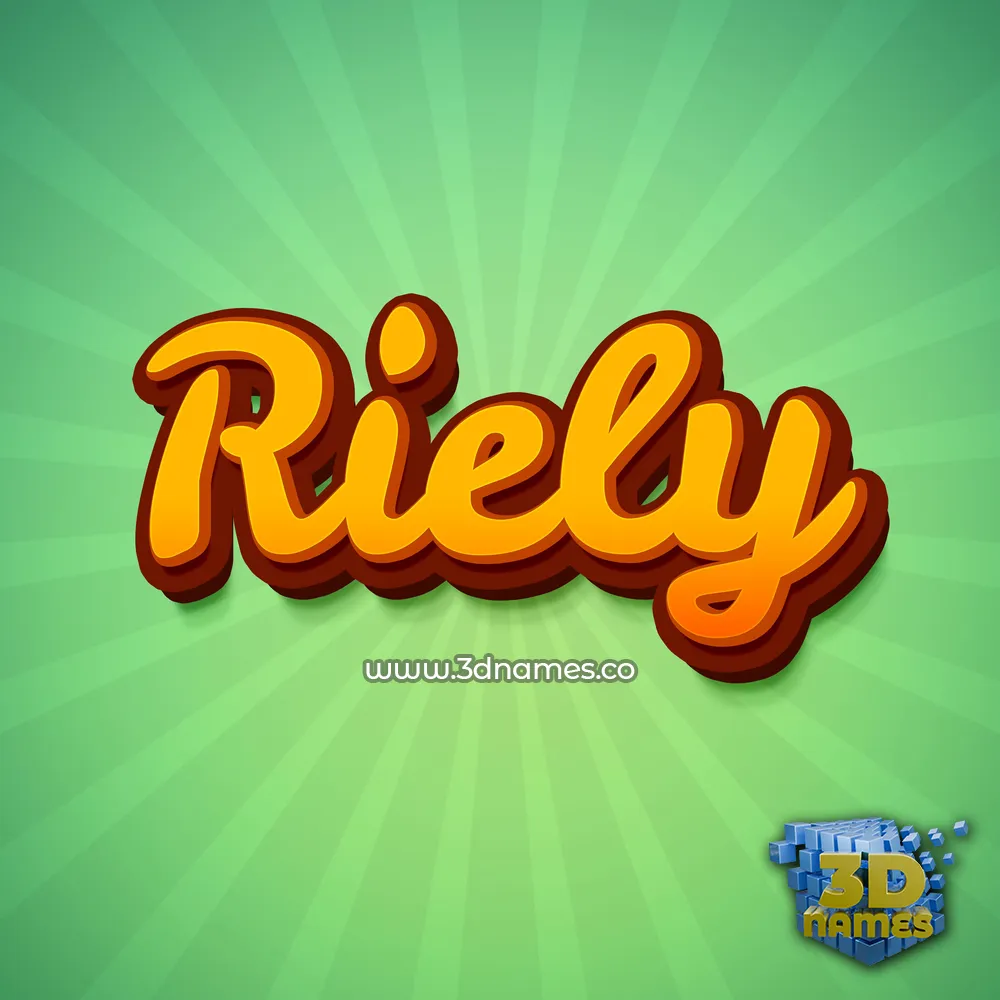 riely in Green Rays style - 3D name wallpaper