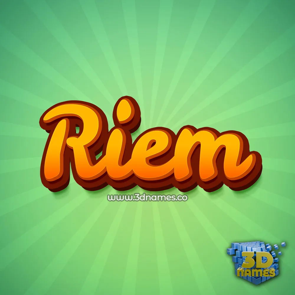 riem in Green Rays style - 3D name wallpaper
