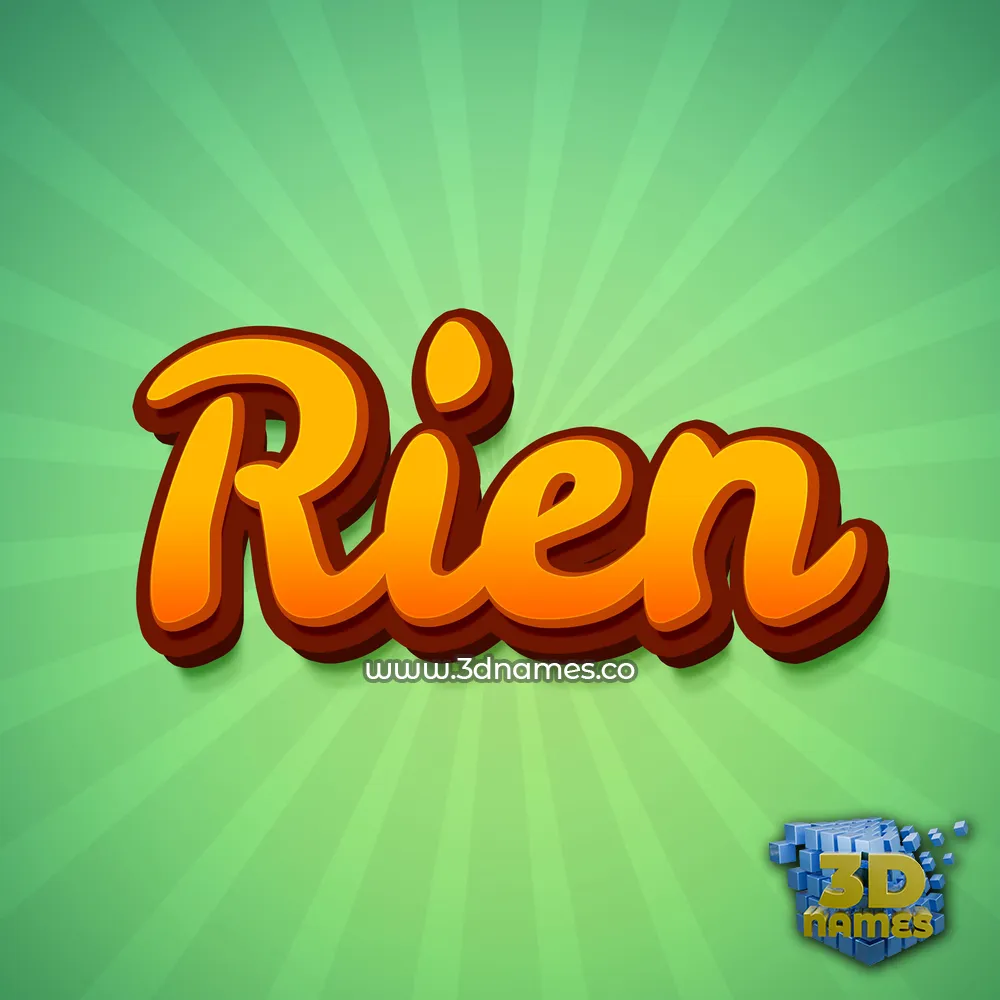 rien in Green Rays style - 3D name wallpaper