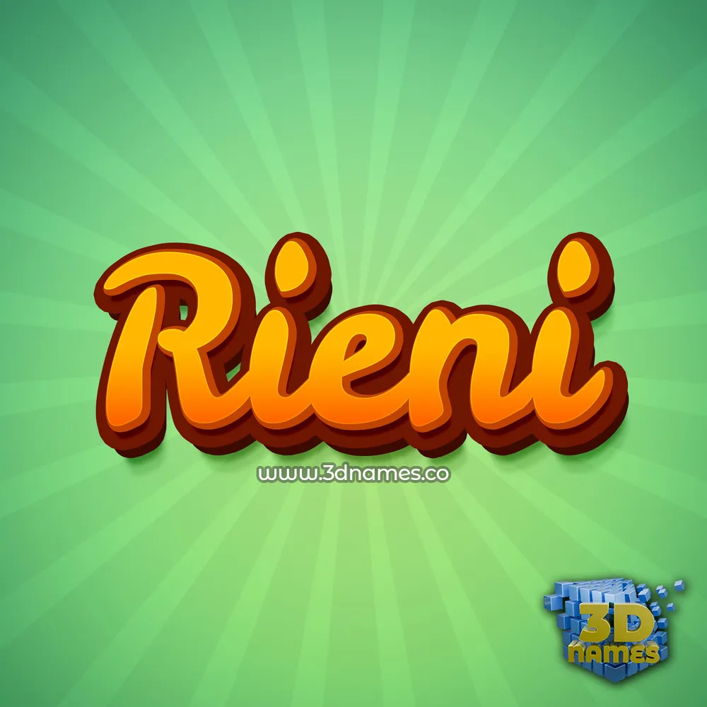 rieni in Green Rays style - 3D name wallpaper