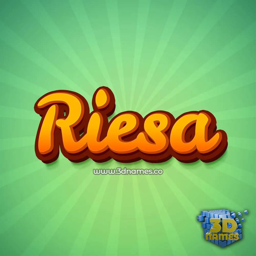 riesa in Green Rays style - 3D name wallpaper