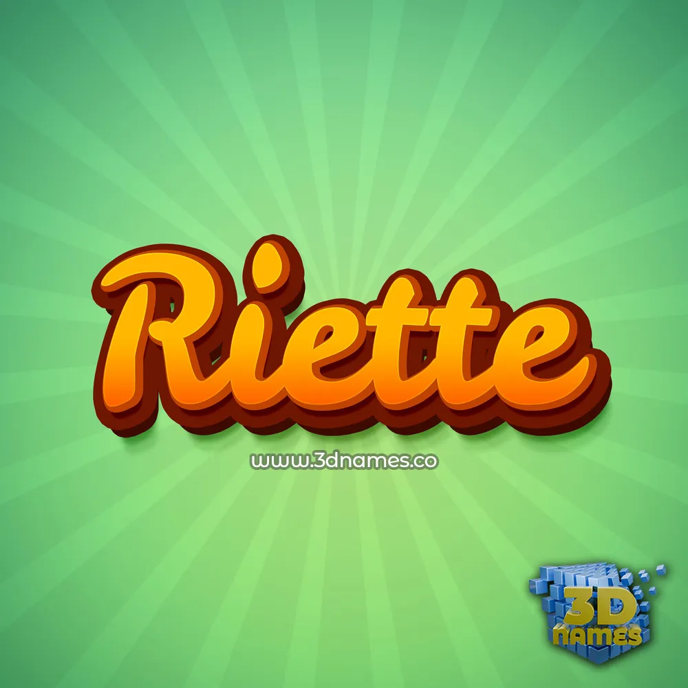 riette in Green Rays style - 3D name wallpaper