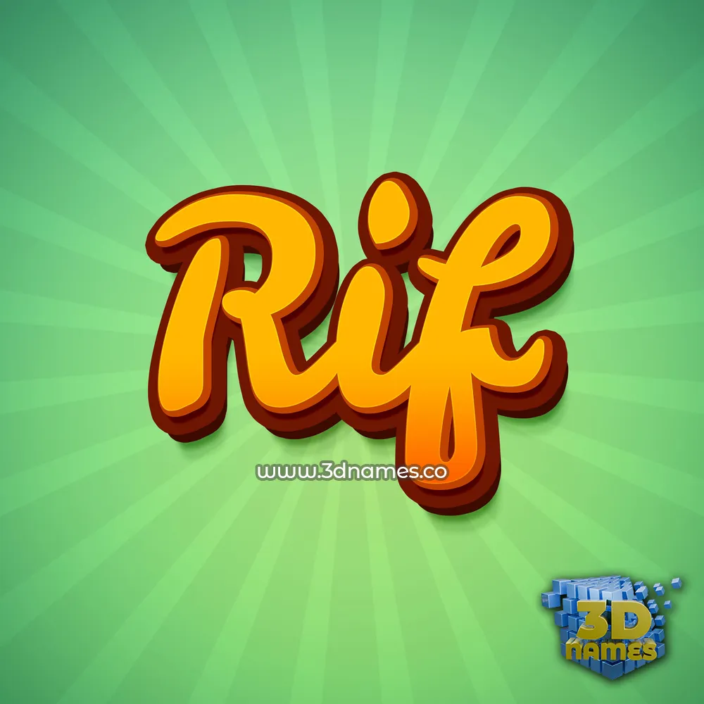 rif in Green Rays style - 3D name wallpaper