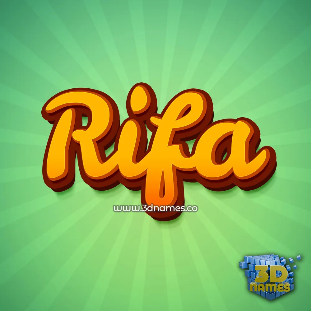 rifa in Green Rays style - 3D name wallpaper