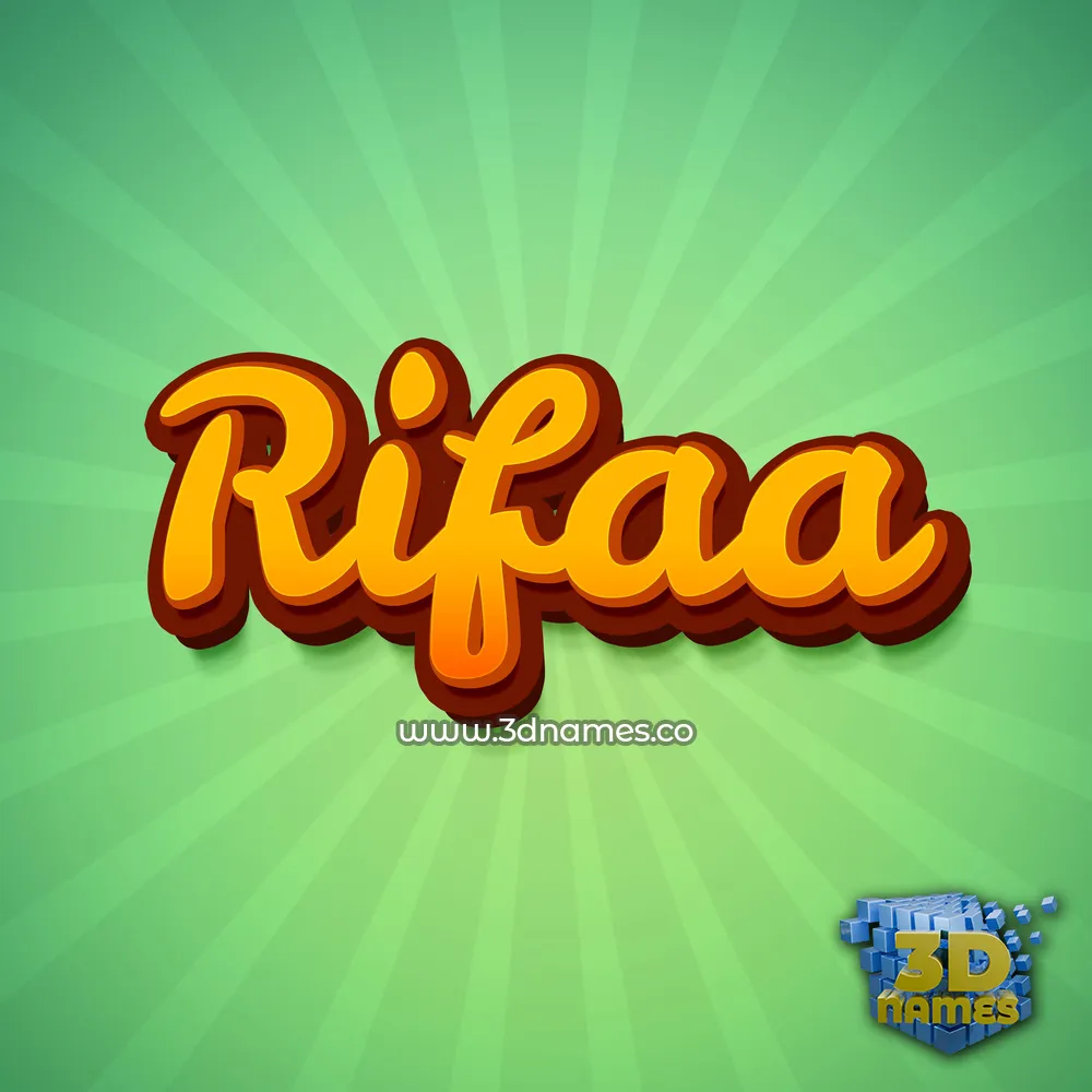rifaa in Green Rays style - 3D name wallpaper