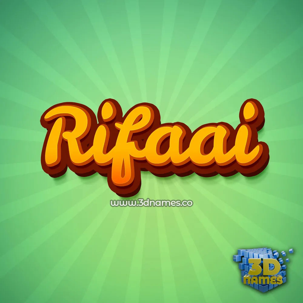 rifaai in Green Rays style - 3D name wallpaper