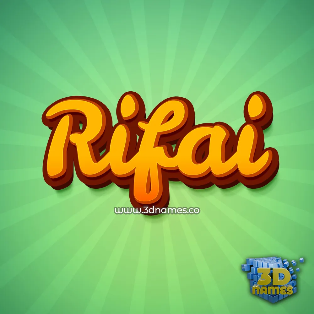 rifai in Green Rays style - 3D name wallpaper