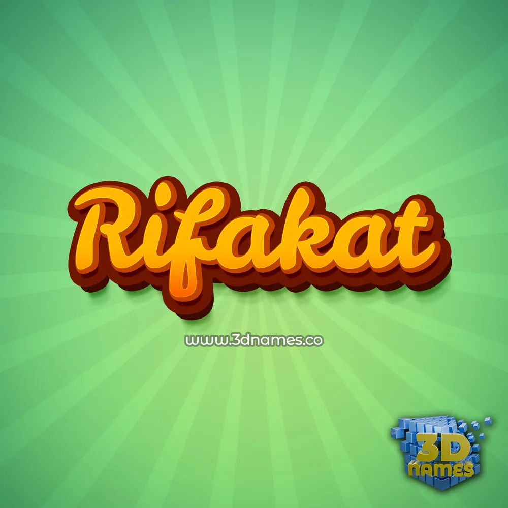rifakat in Green Rays style - 3D name wallpaper