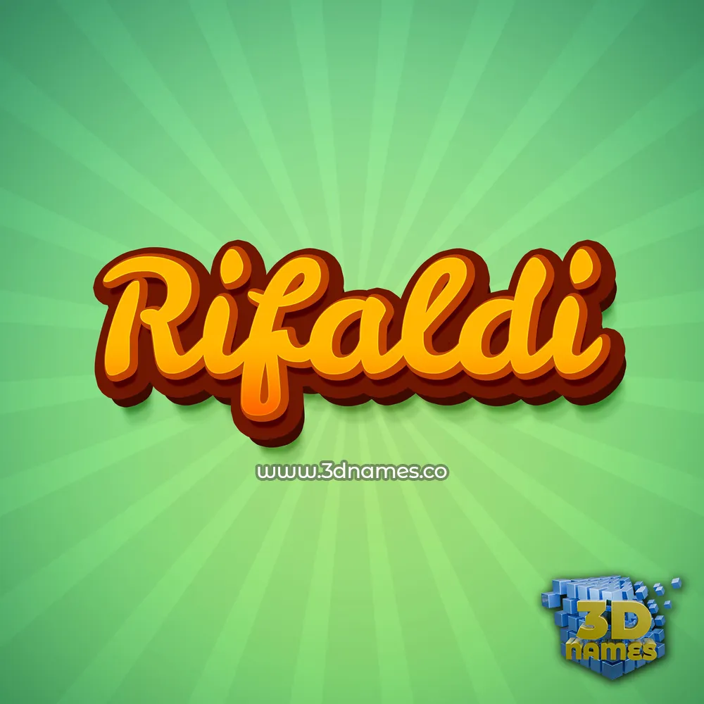 rifaldi in Green Rays style - 3D name wallpaper