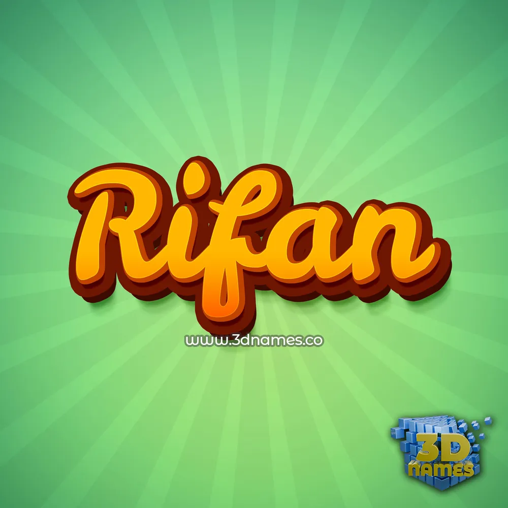 rifan in Green Rays style - 3D name wallpaper