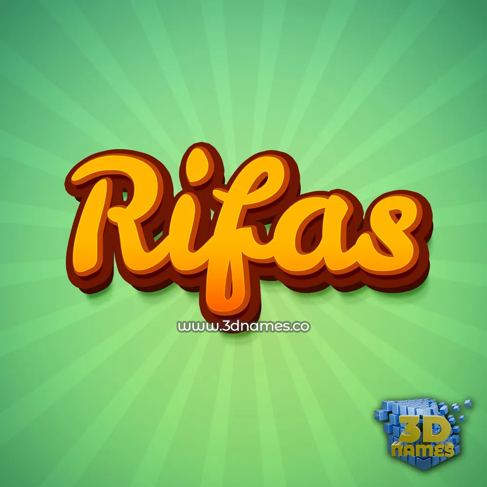 rifas in Green Rays style - 3D name wallpaper