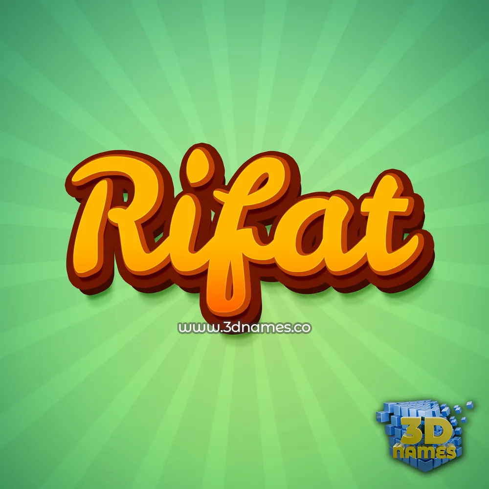 rifat in Green Rays style - 3D name wallpaper