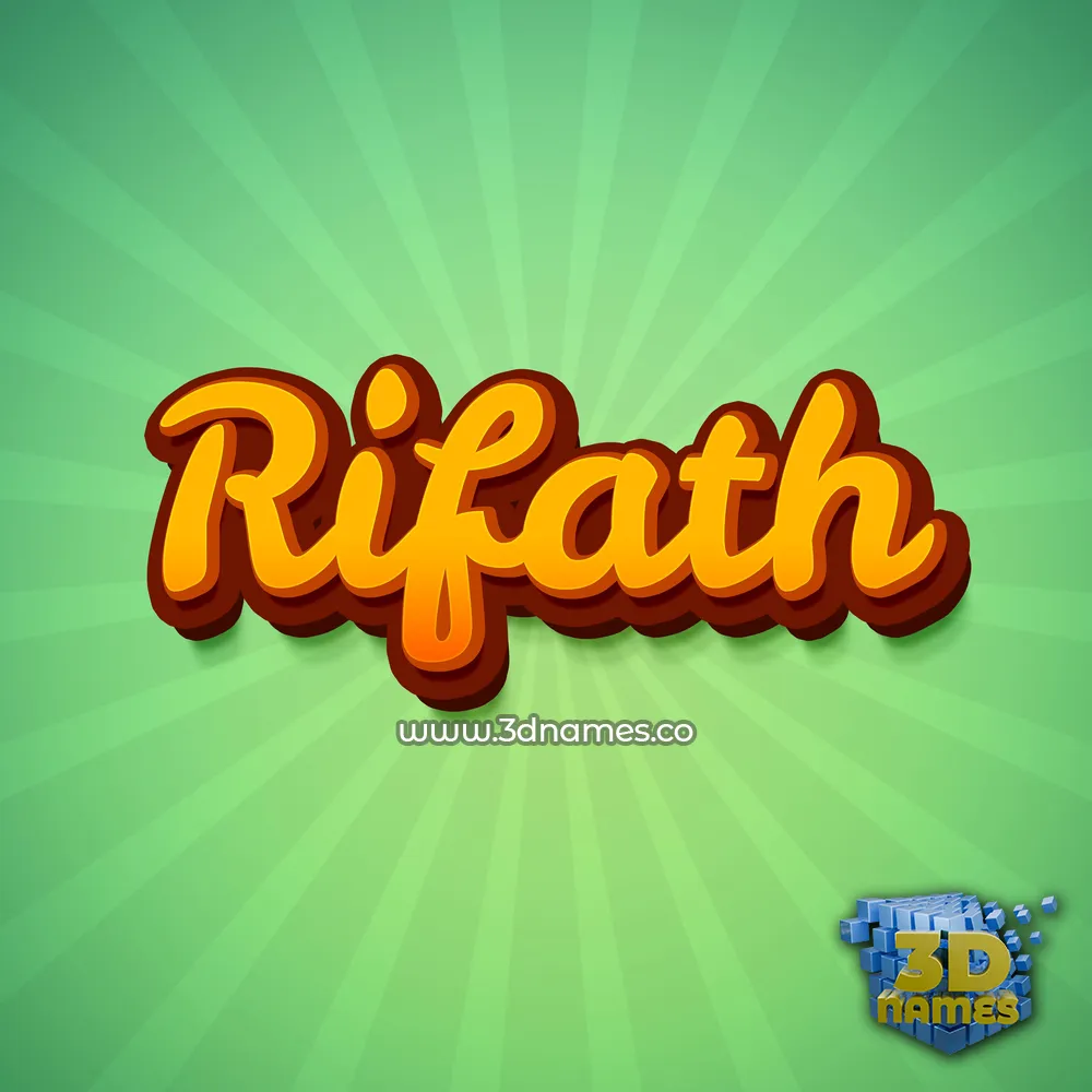 rifath in Green Rays style - 3D name wallpaper