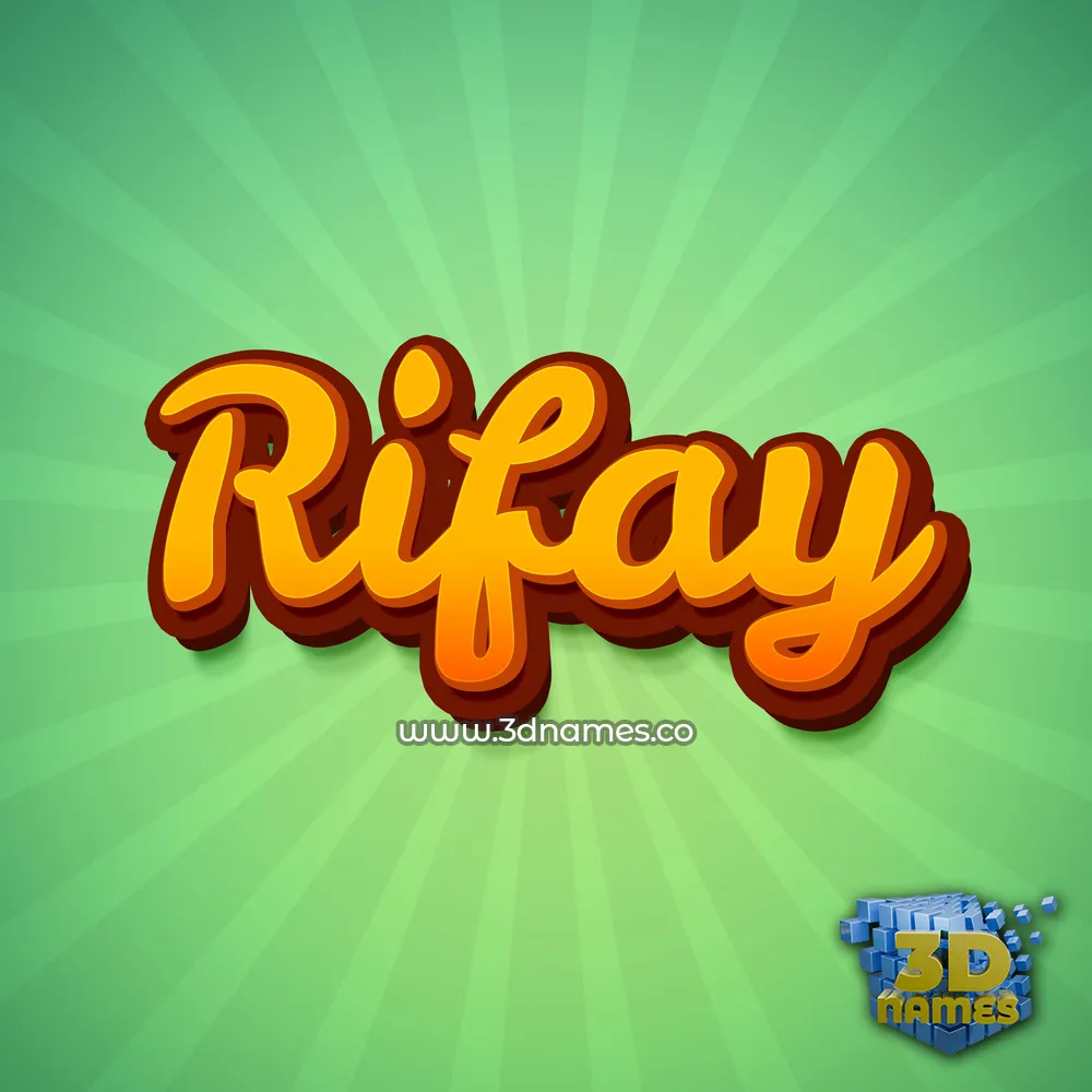 rifay in Green Rays style - 3D name wallpaper