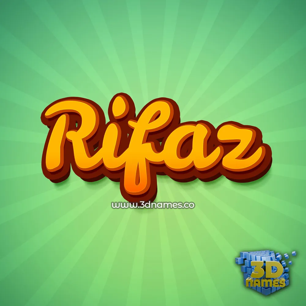rifaz in Green Rays style - 3D name wallpaper