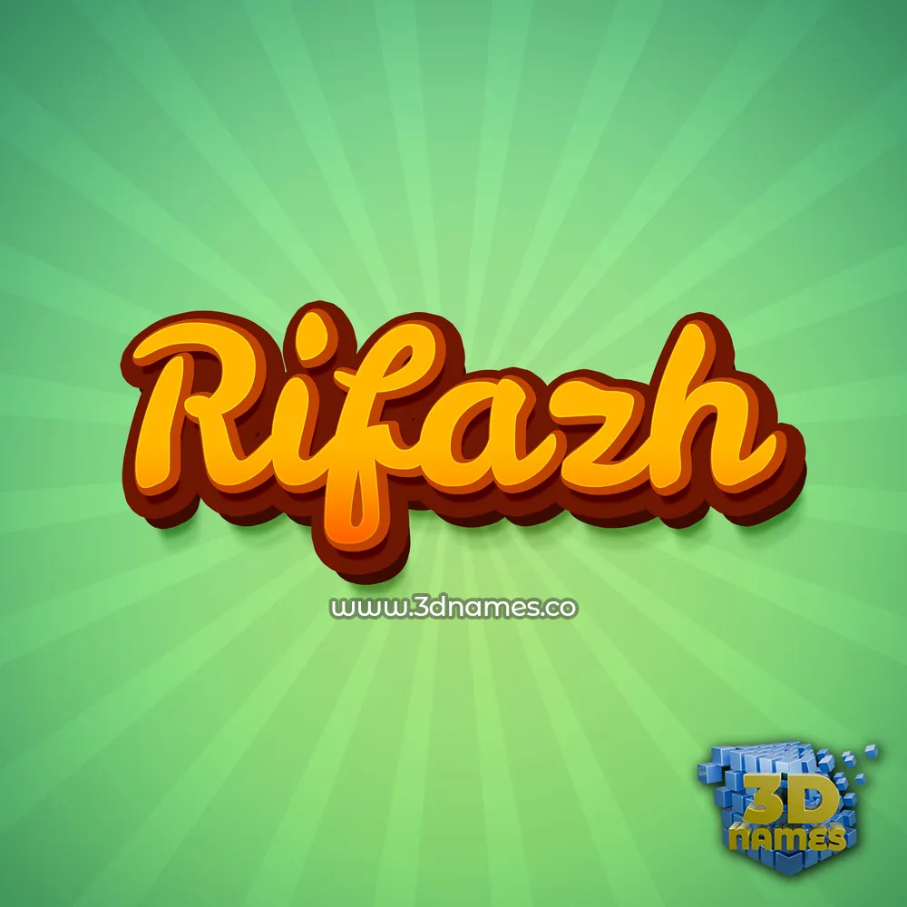 rifazh in Green Rays style - 3D name wallpaper