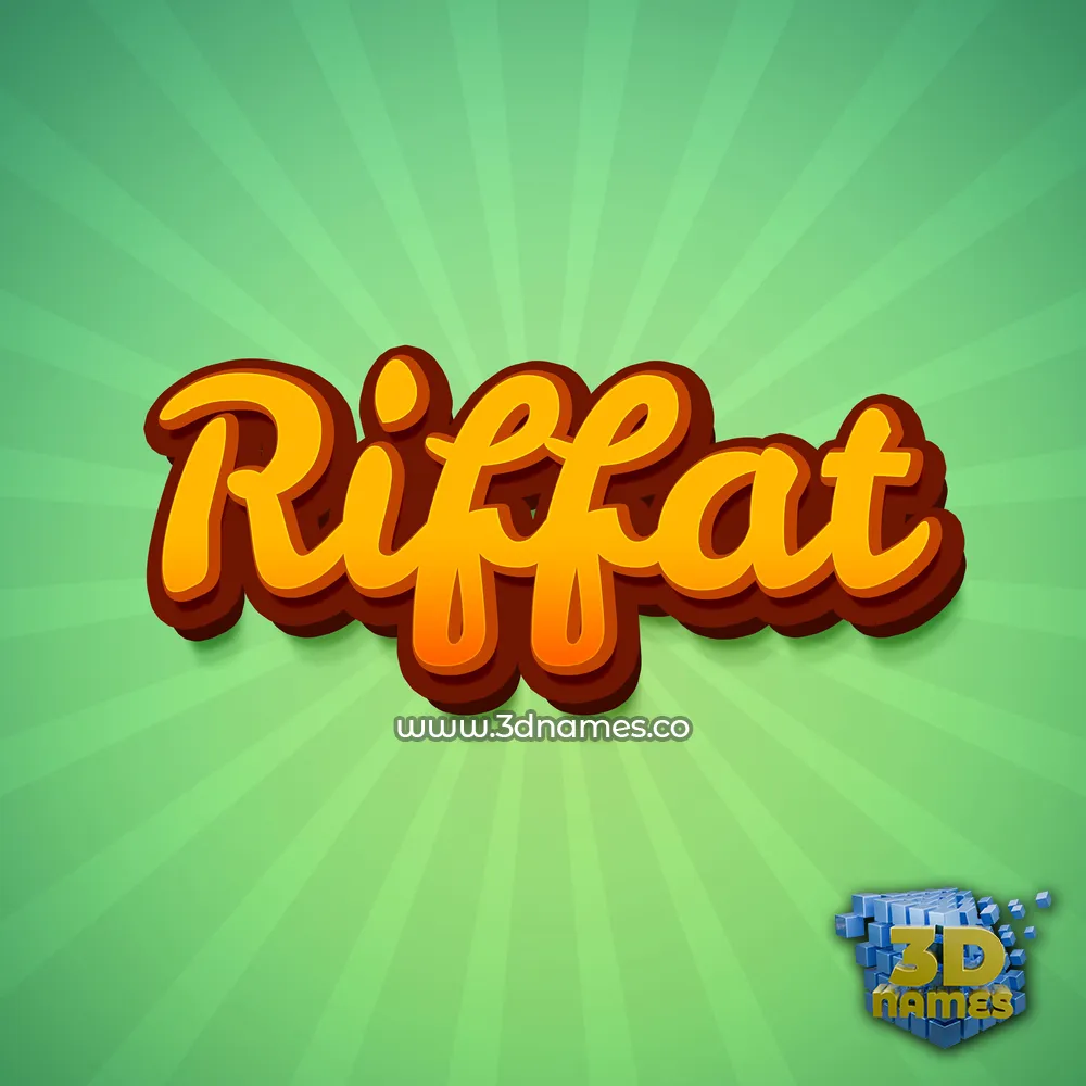 riffat in Green Rays style - 3D name wallpaper