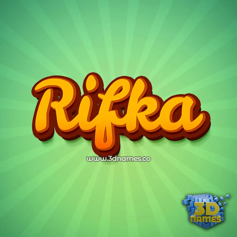 rifka in Green Rays style - 3D name wallpaper