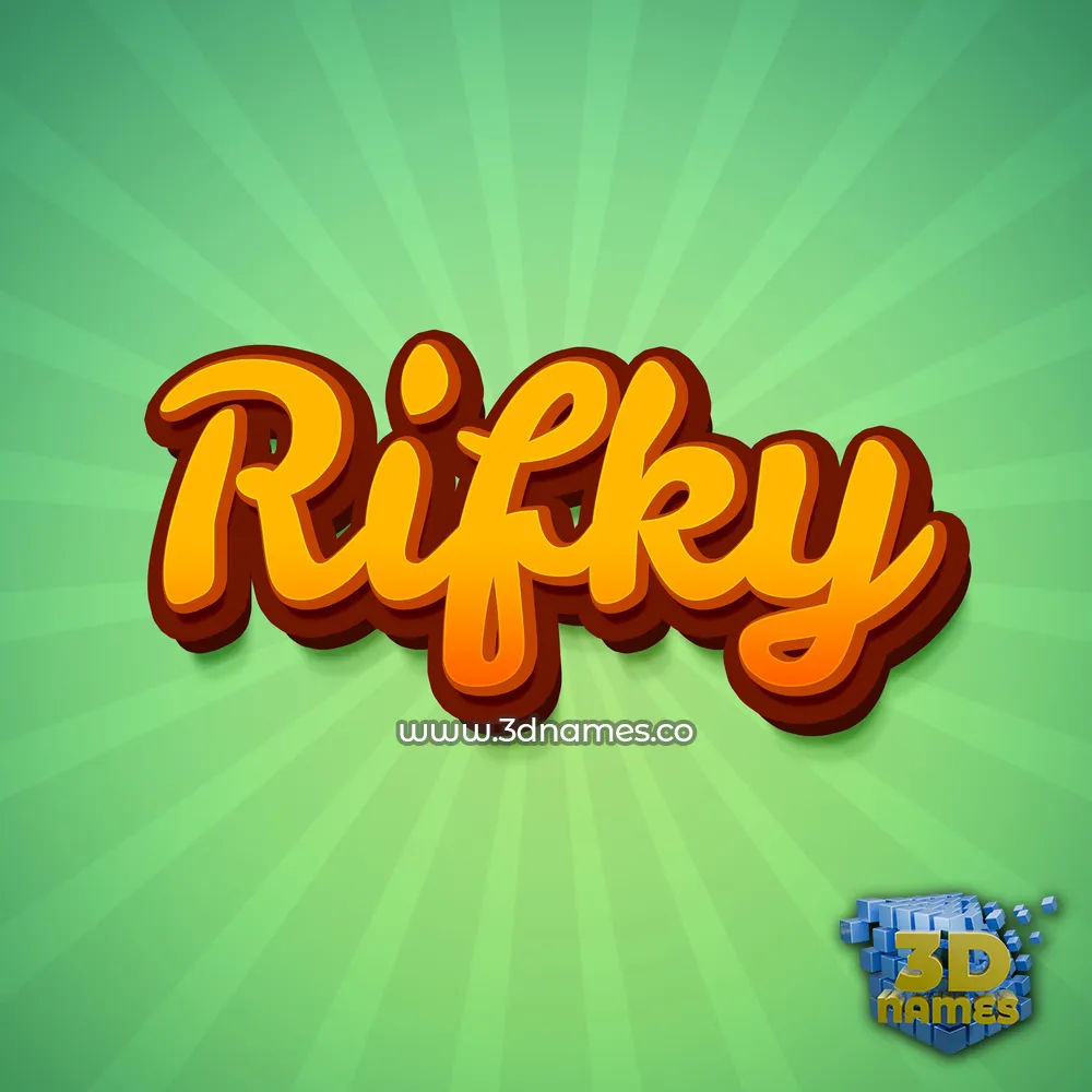 rifky in Green Rays style - 3D name wallpaper