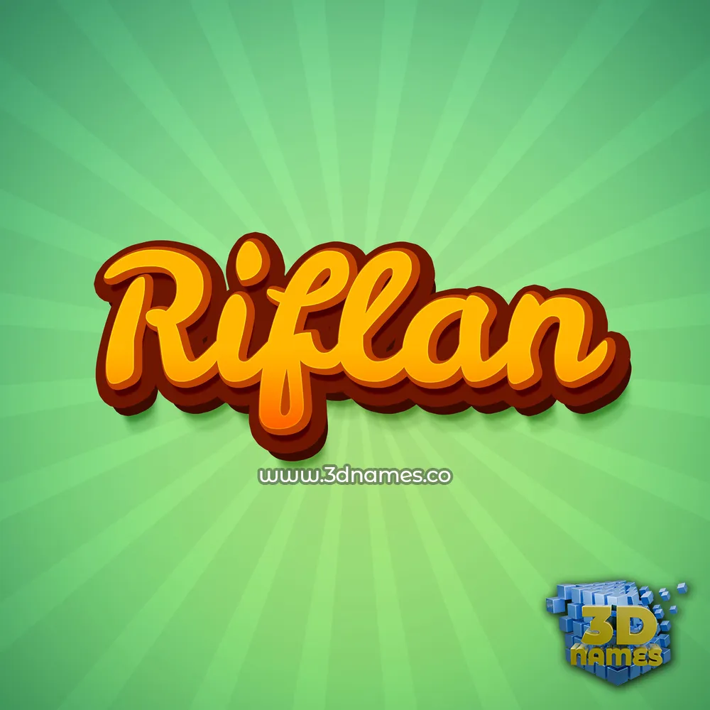 riflan in Green Rays style - 3D name wallpaper