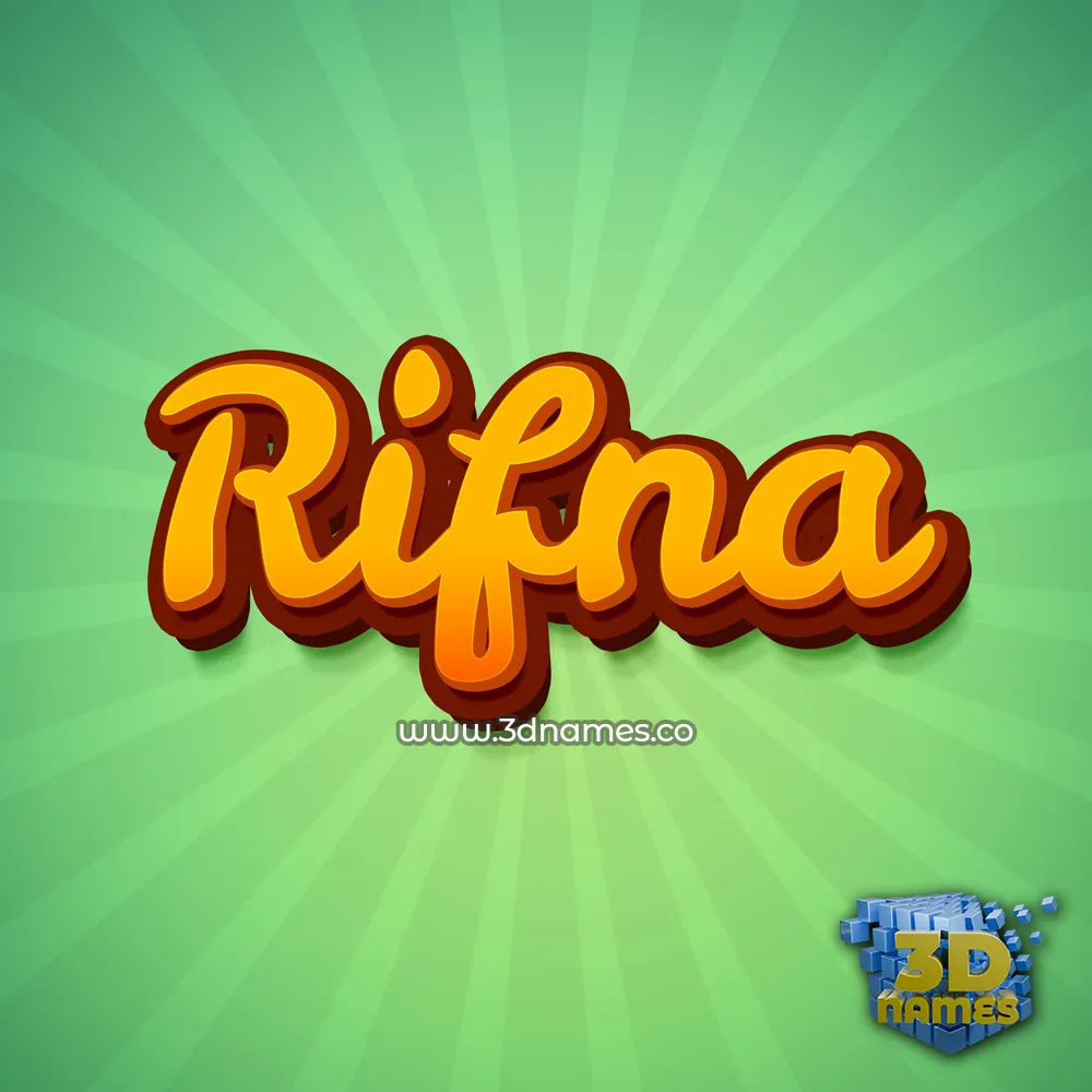 rifna in Green Rays style - 3D name wallpaper