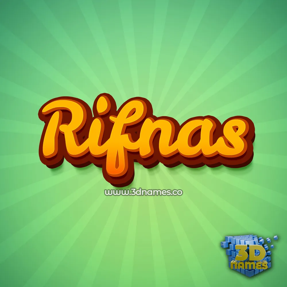 rifnas in Green Rays style - 3D name wallpaper