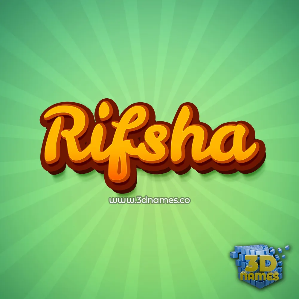 rifsha in Green Rays style - 3D name wallpaper