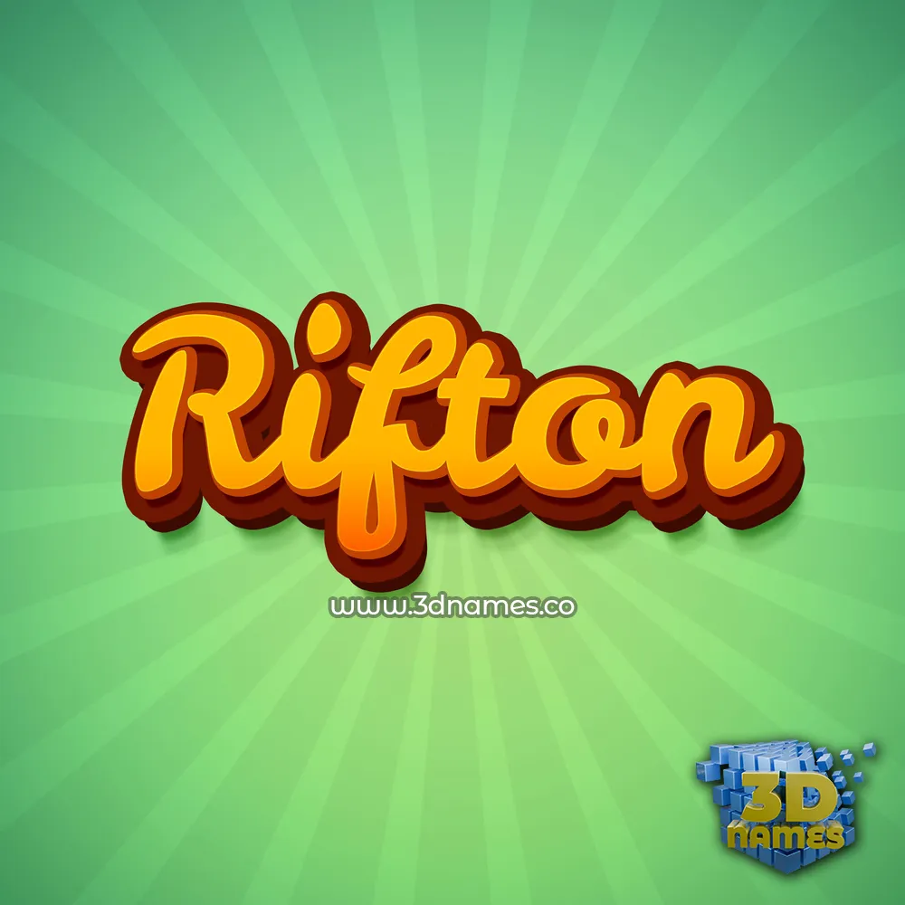 rifton in Green Rays style - 3D name wallpaper