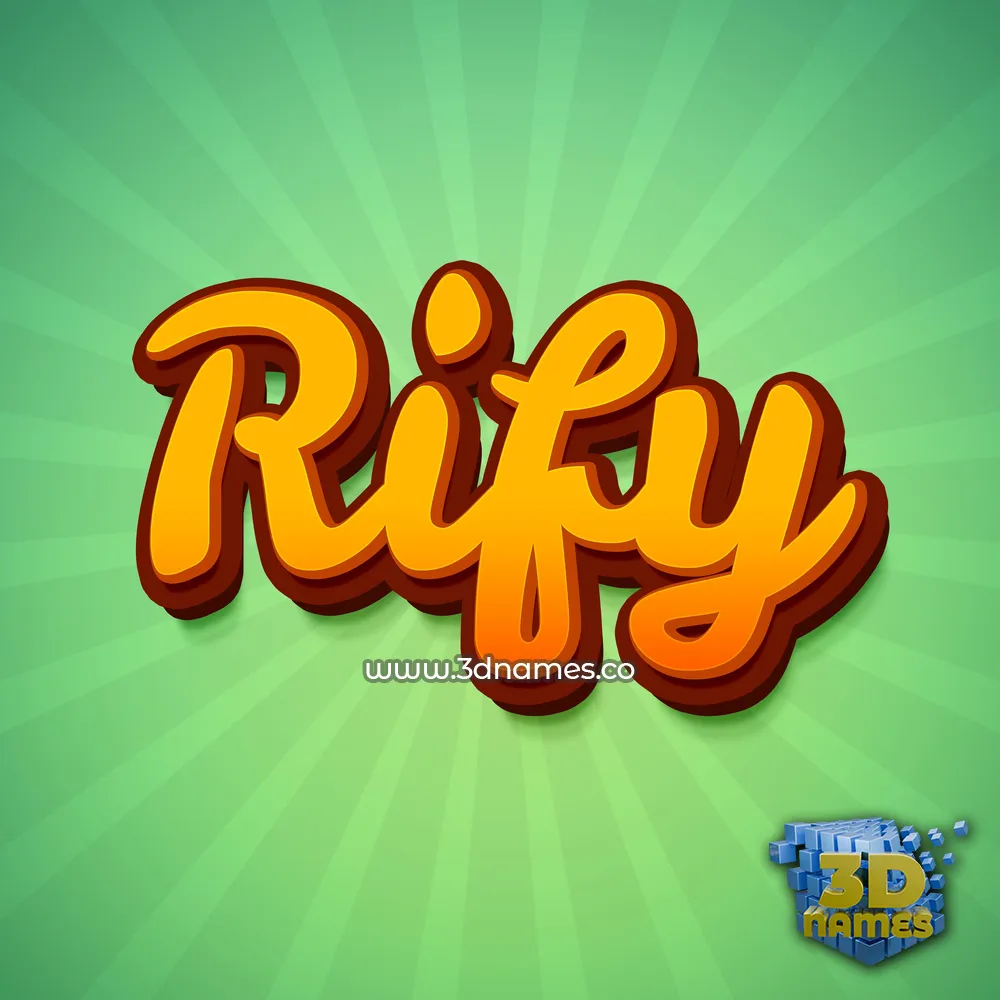 rify in Green Rays style - 3D name wallpaper