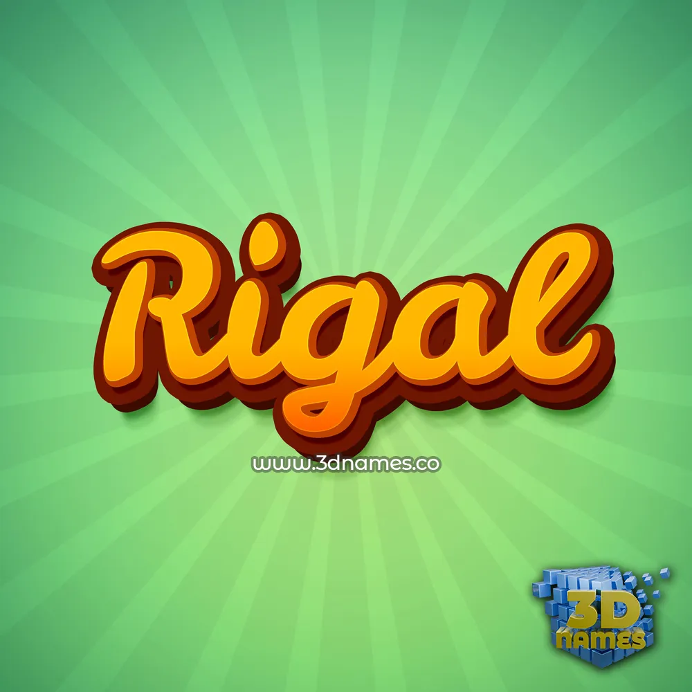 rigal in Green Rays style - 3D name wallpaper