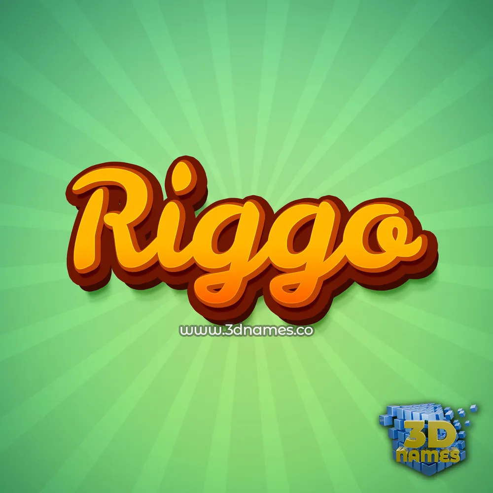 riggo in Green Rays style - 3D name wallpaper