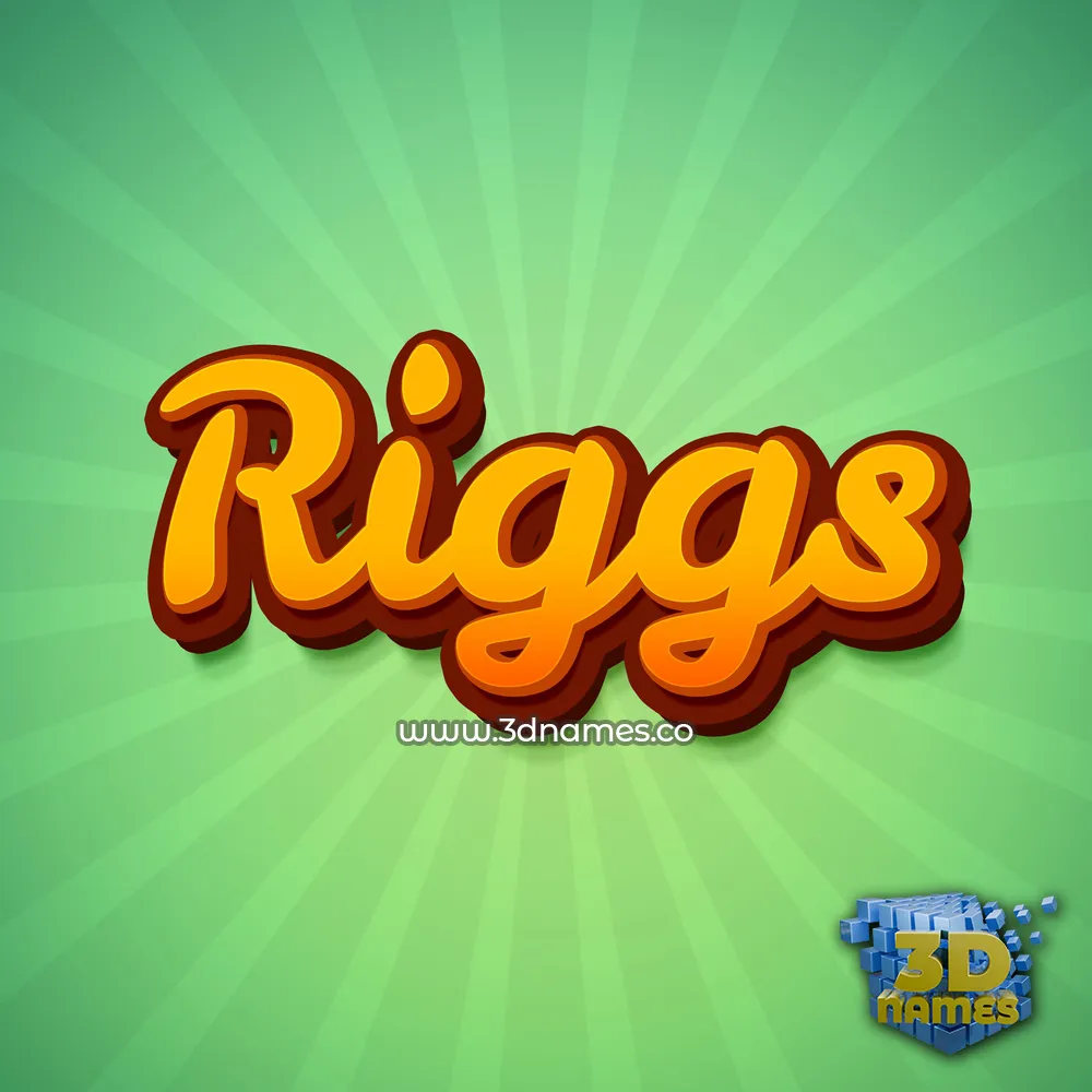 riggs in Green Rays style - 3D name wallpaper