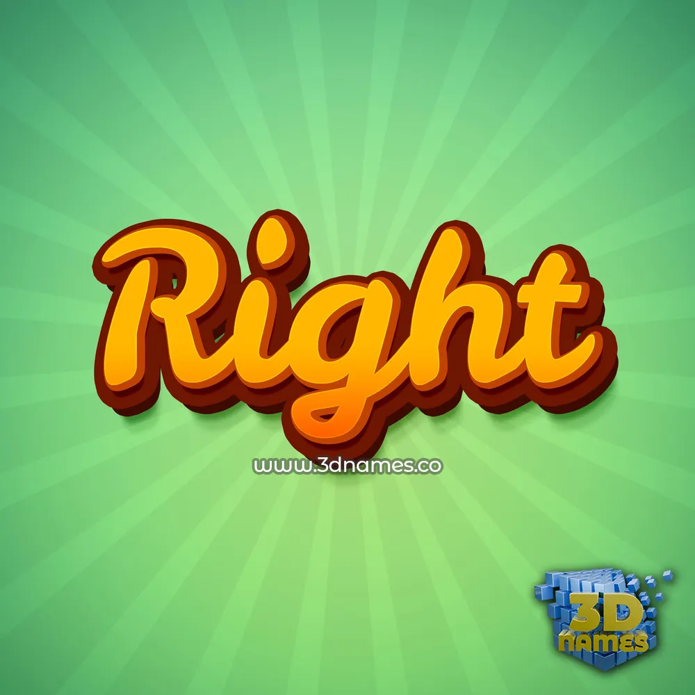 right in Green Rays style - 3D name wallpaper