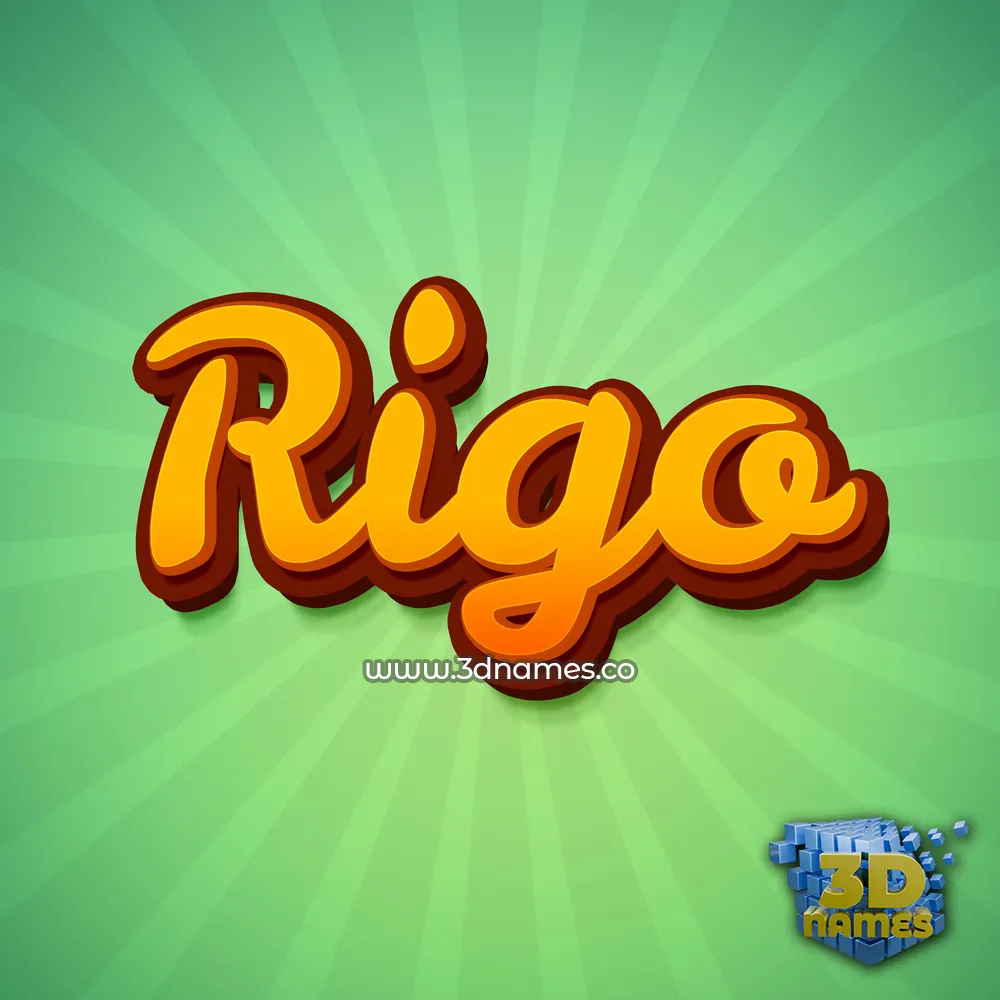 rigo in Green Rays style - 3D name wallpaper